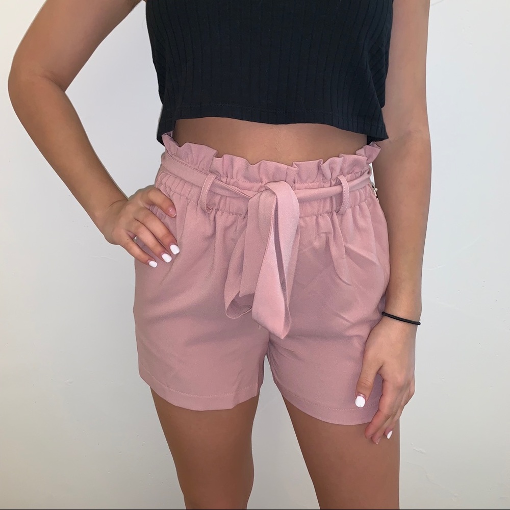 Cinch Waist Tie Shorts